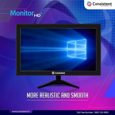 Consistent Led Monitor Consistent Led Monitor (CTM 2001) 48.26Cm Wide Display with Hdmi, Black ...
